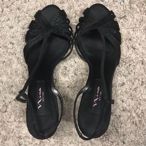 Nina Black Satin dress shoes